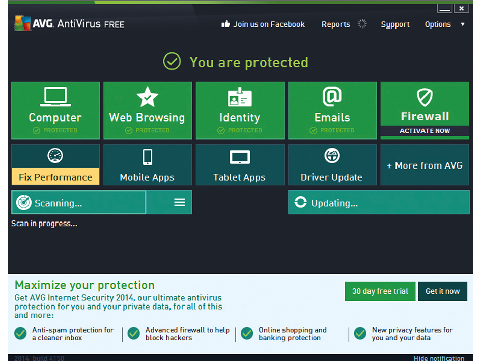 AVG AntiVirus Ücretsiz 2014 incelemesi