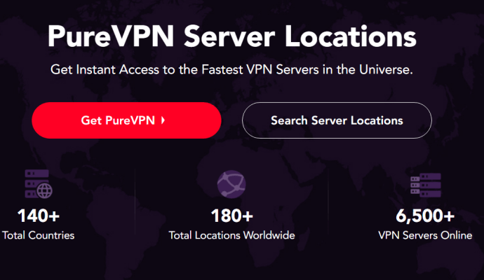 Page d'accueil PureVPN