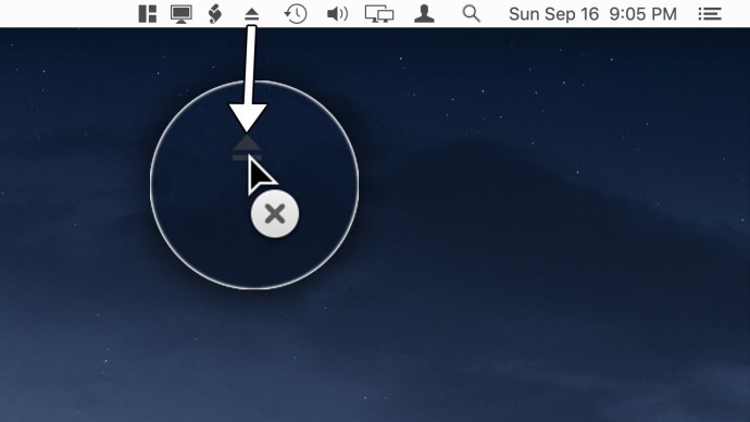 mac видалити піктограму витягування рядок меню