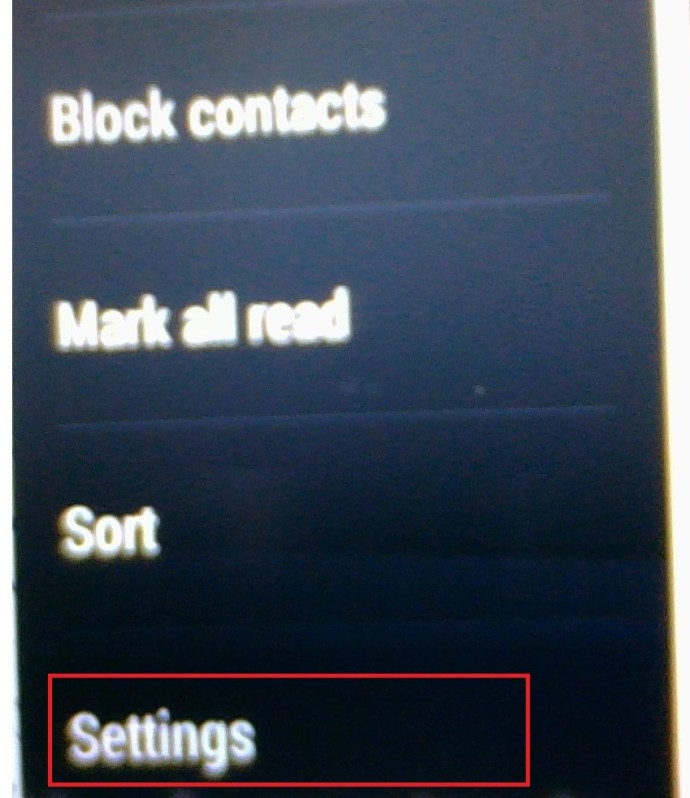Menu Messages Android