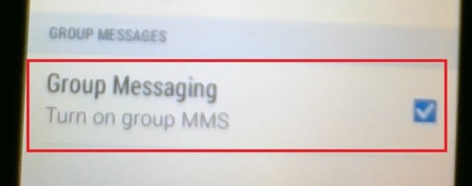 Option Messages de groupe Android