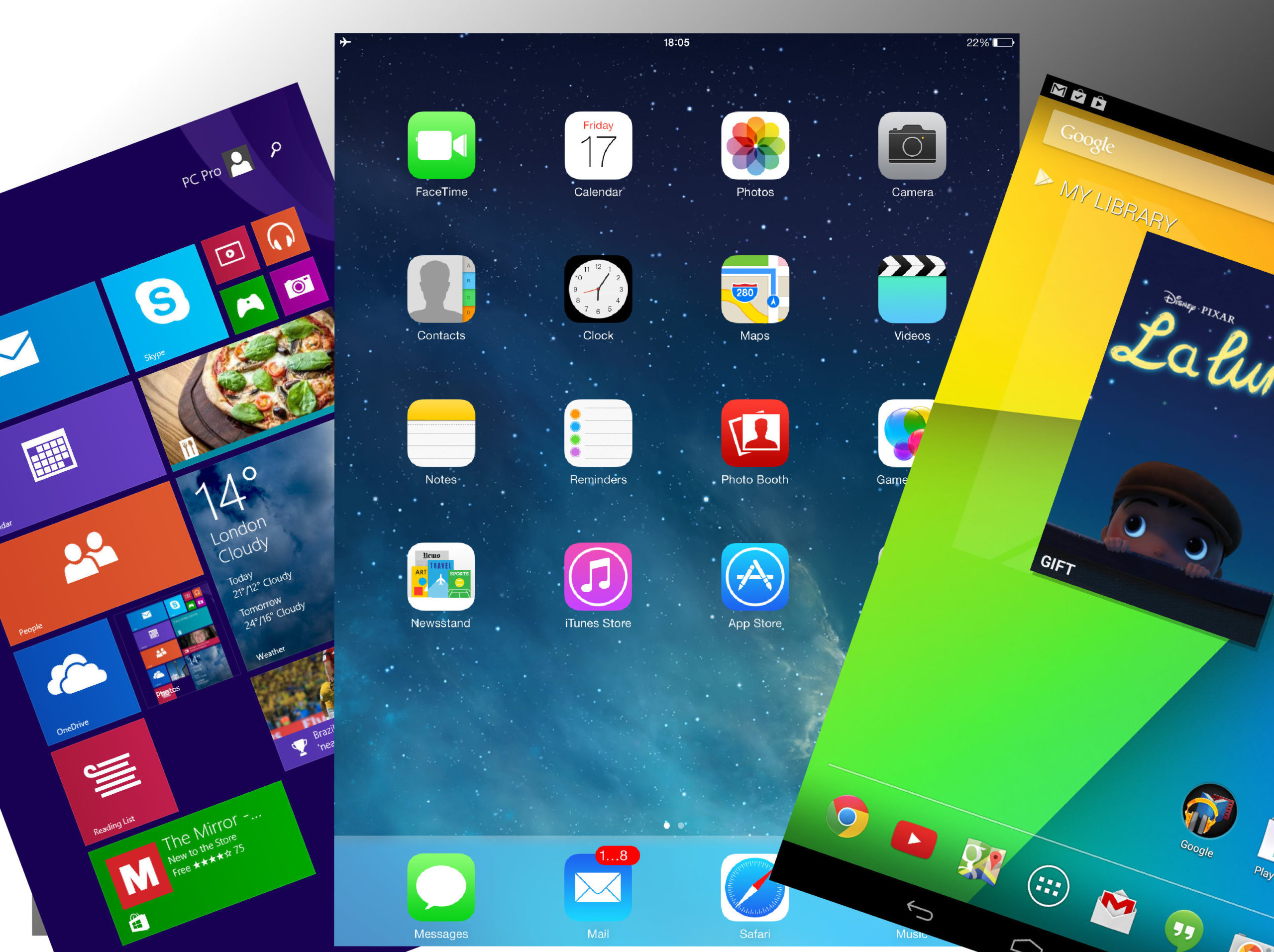 Apple iOS vs Android vs Windows 8 – Was ist das beste kompakte Tablet-Betriebssystem?