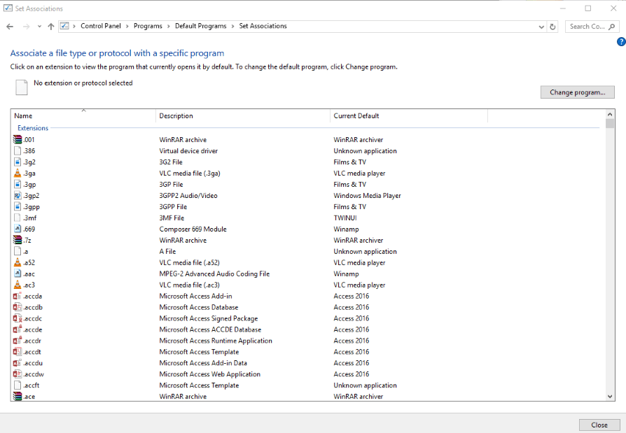 Windows 10에서 파일 형식을 프로그램과 연결하는 방법