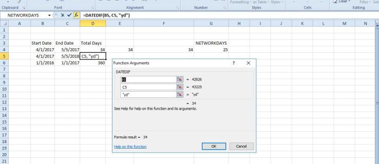 Як обчислити дні між двома датами в Excel