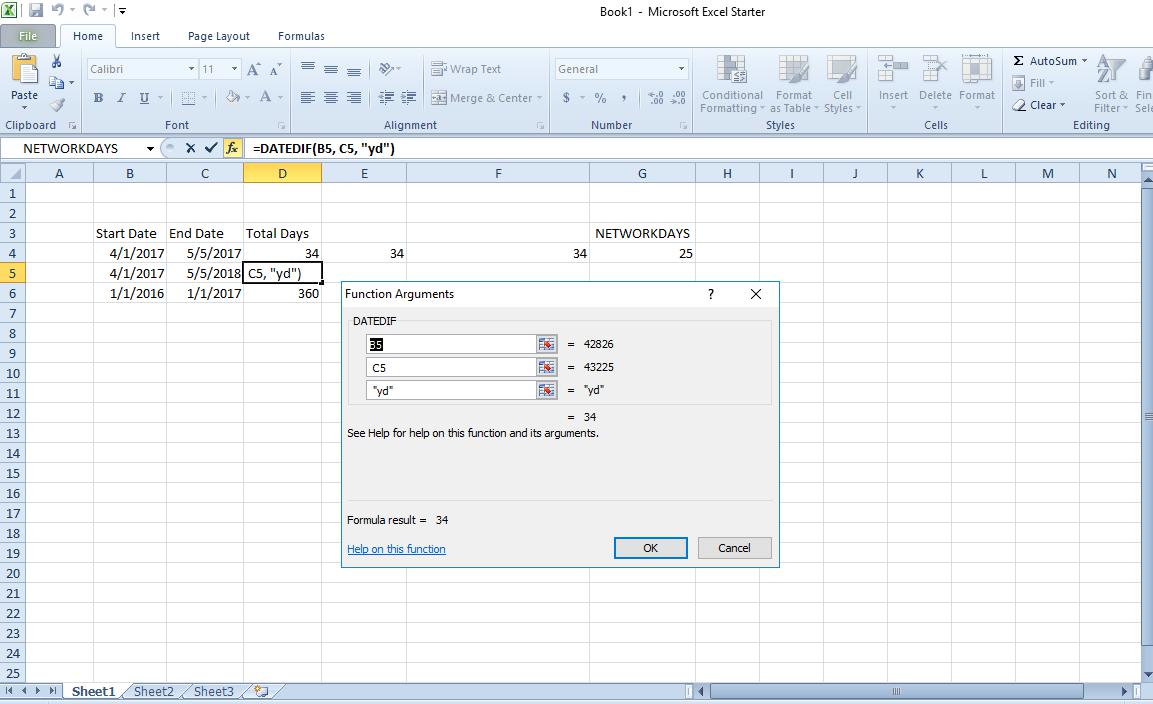 Excel'de İki Tarih Arasındaki Günler Nasıl Hesaplanır?