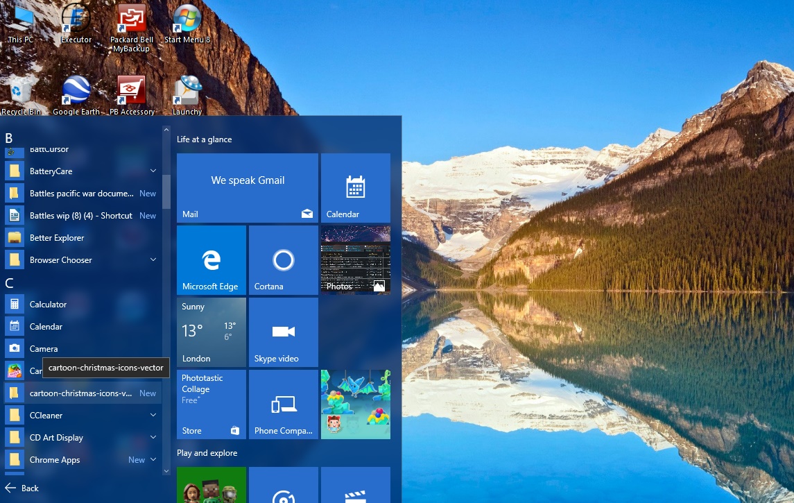 Windows 10의 시작 메뉴에 파일 및 폴더를 추가하는 방법